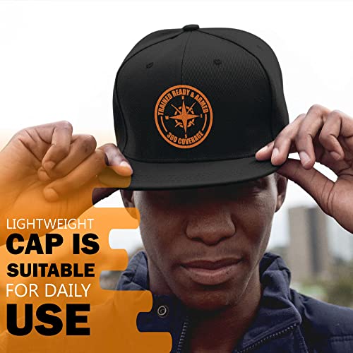 Trained Ready Armed Black Trucker Hat for Men & Women – Mesh Snapback Hat with Embroidered Logo, Comfortable Fit Baseball Cap (One Size) - Trained Ready Armed Apparel