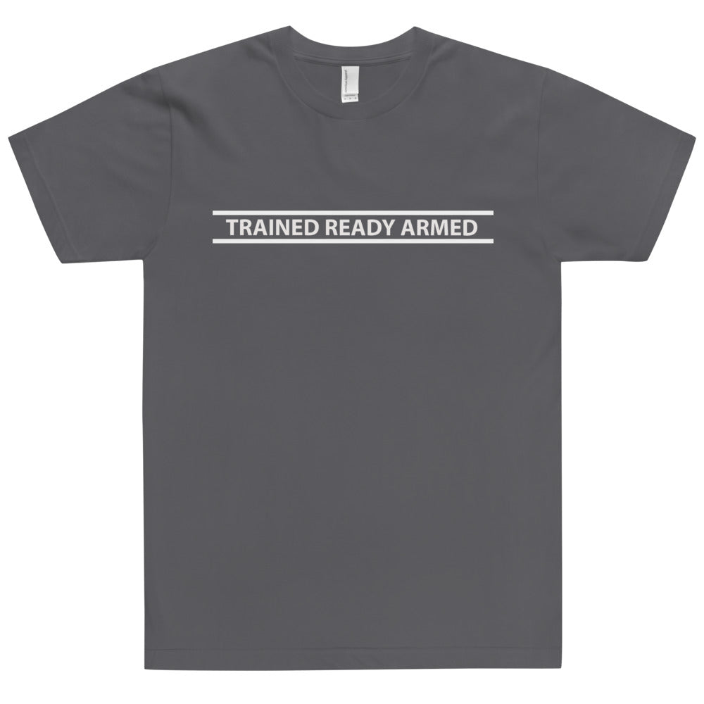 TRAINED READY ARMED-WT BARRED T-Shirt - Trained Ready Armed Apparel
