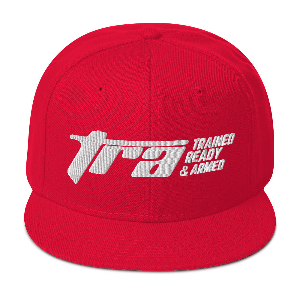 Trained Ready & Armed 2.0 Snapback Hat (white lettering) - Trained Ready Armed Apparel