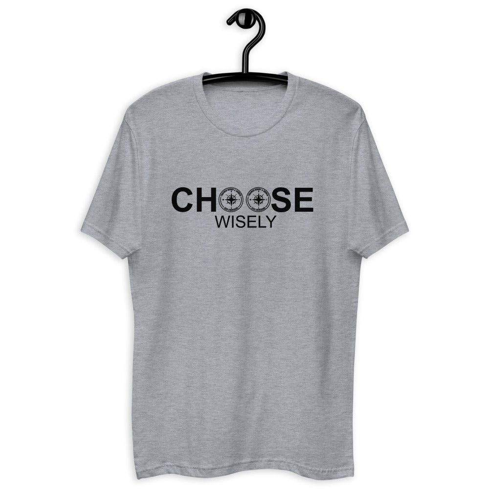 TRAINED READY ARMED (CHOOSE WISELY 360-BP-524)MEN'S FITTED Short Sleeve T-shirt - Trained Ready Armed Apparel