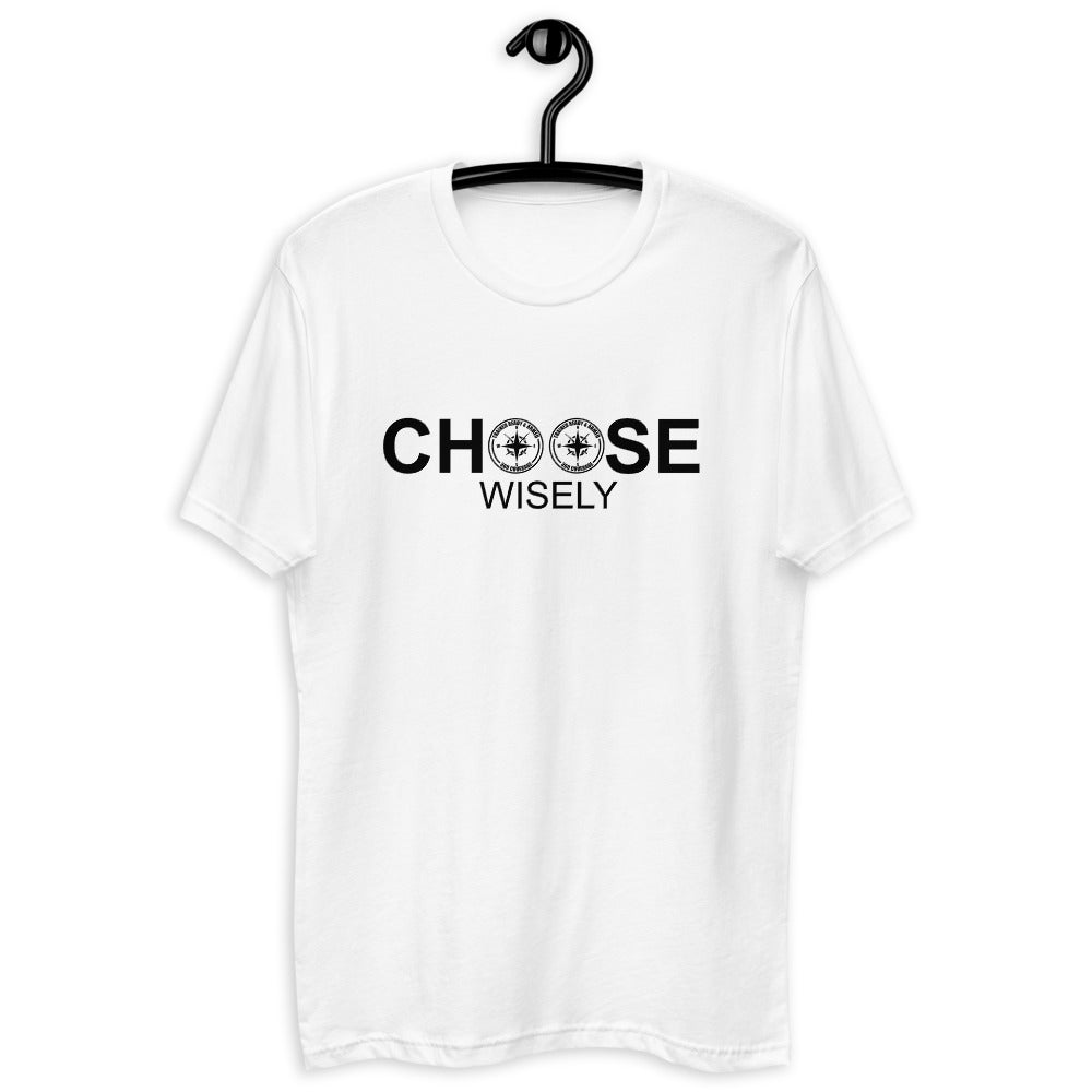 TRAINED READY ARMED (CHOOSE WISELY 360-BP-524)MEN'S FITTED Short Sleeve T-shirt - Trained Ready Armed Apparel