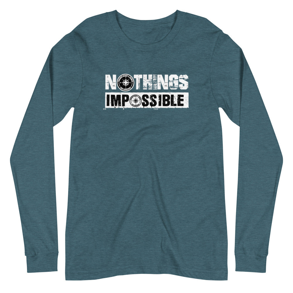 TRA "NOTHINGS IMPOSSIBLE-WP" Men’s Long Sleeve Tee - Trained Ready Armed Apparel