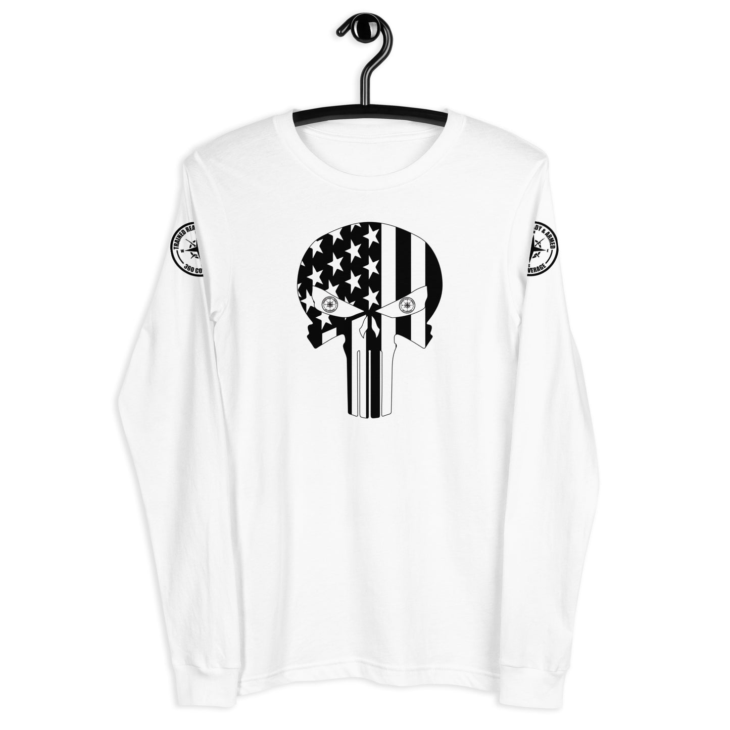 Trained Ready & Armed BK Punisher Fitted Men's Premium Long Sleeve Tee - Trained Ready Armed Apparel