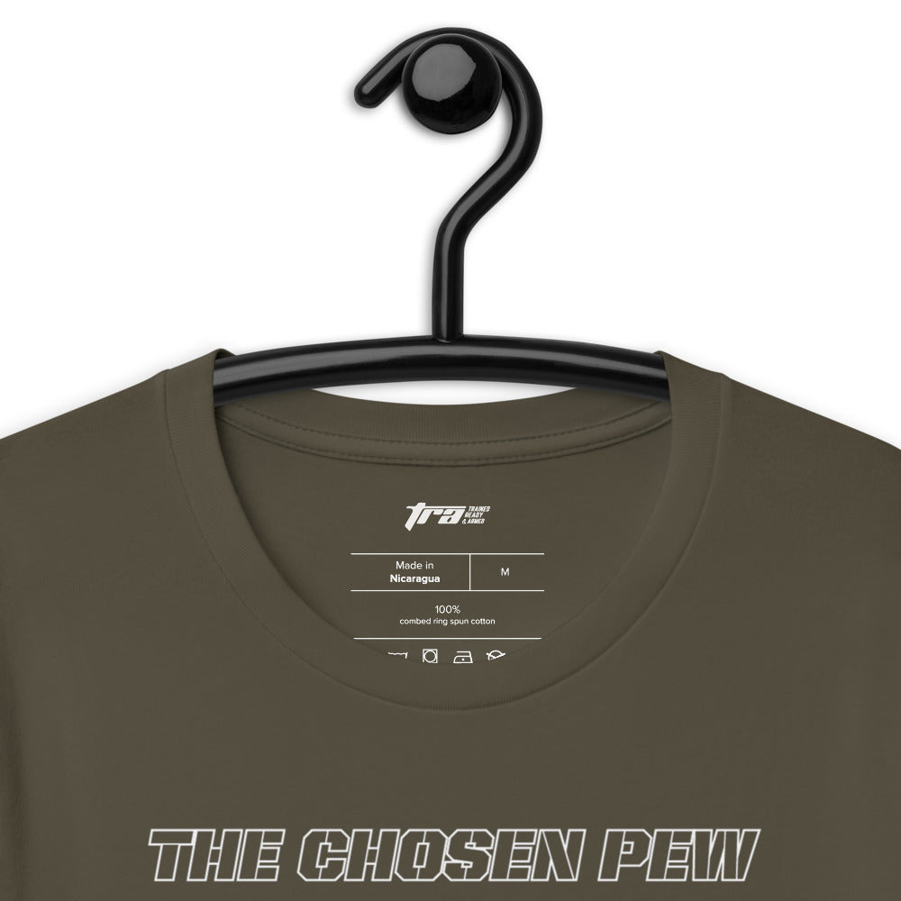 TRA "CHOSEN PEW" -WP Short-Sleeve Men's T-Shirt - Trained Ready Armed Apparel