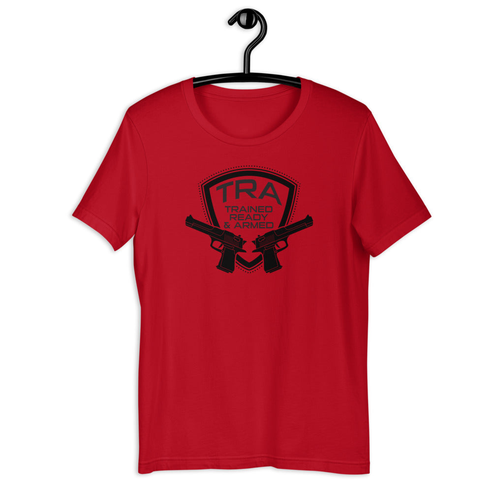 TRA "2 PISTOLS" -BP Men's Short-Sleeve T-Shirt - Trained Ready Armed Apparel