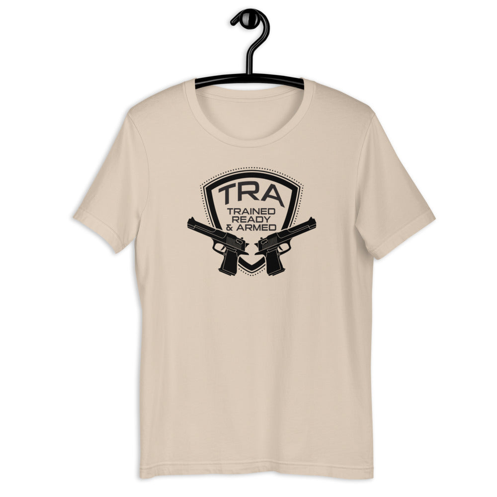 TRA "2 PISTOLS" -BP Men's Short-Sleeve T-Shirt - Trained Ready Armed Apparel
