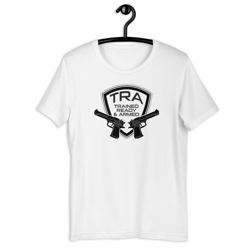 TRA "2 PISTOLS" -BP Men's Short-Sleeve T-Shirt - Trained Ready Armed Apparel