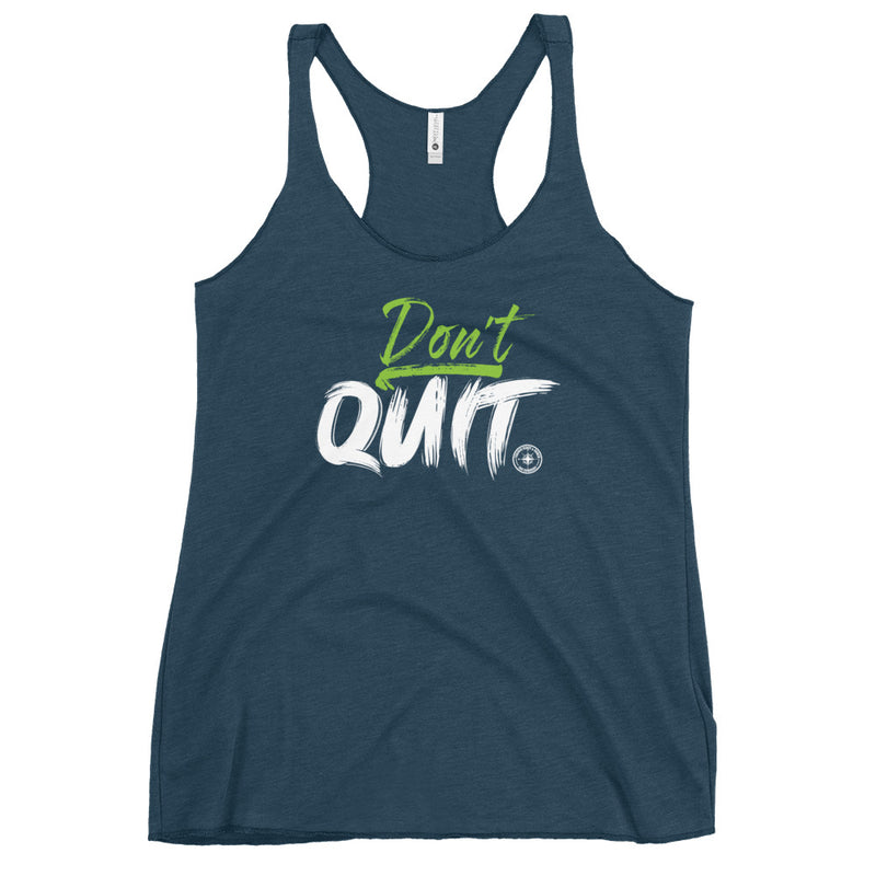 Trained Ready & Armed "Don't Quit" Women's Racerback Tank - Pink Print - Trained Ready Armed Apparel