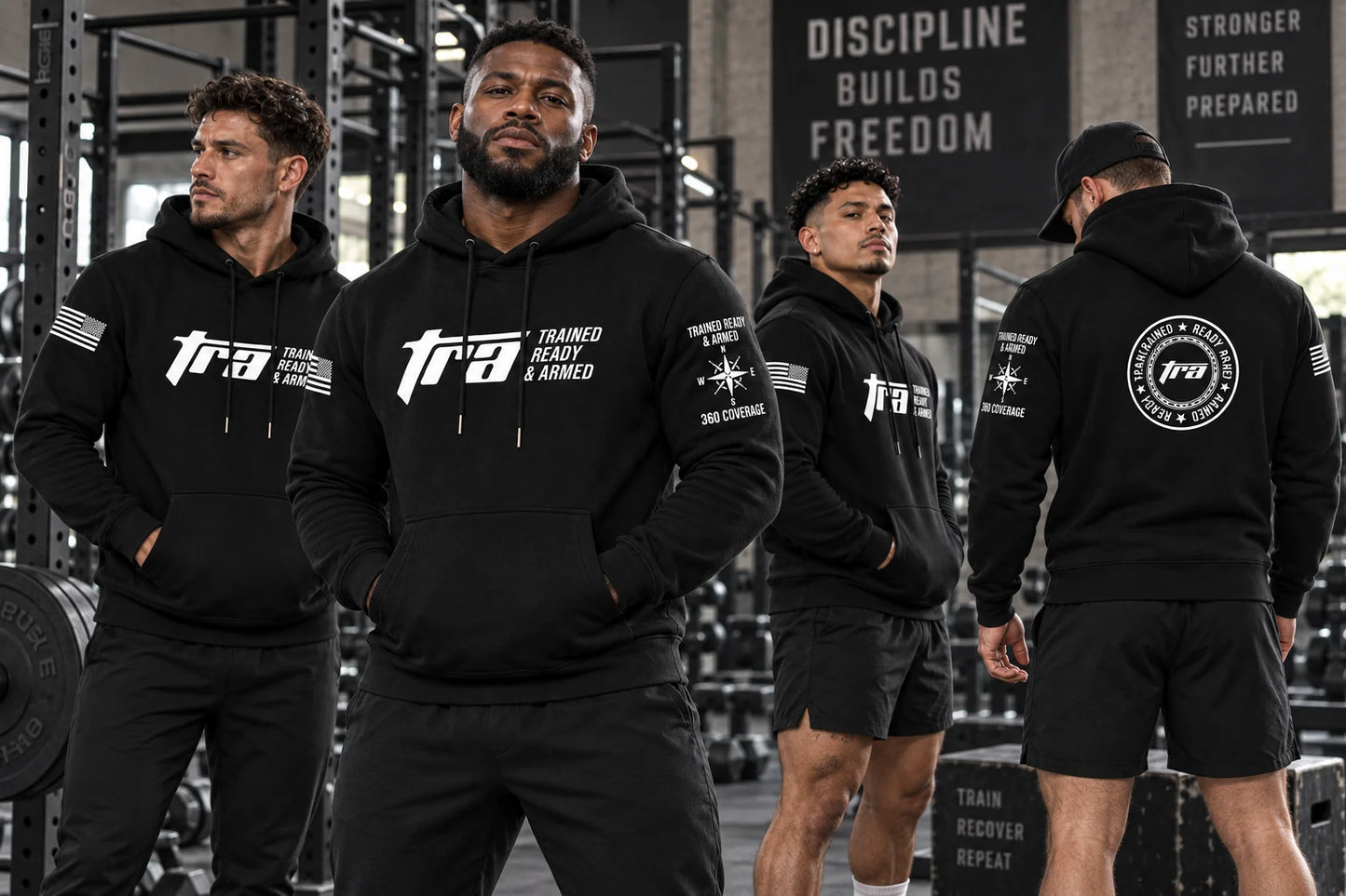 TRA 360° Signature Black Hoodie – Men’s