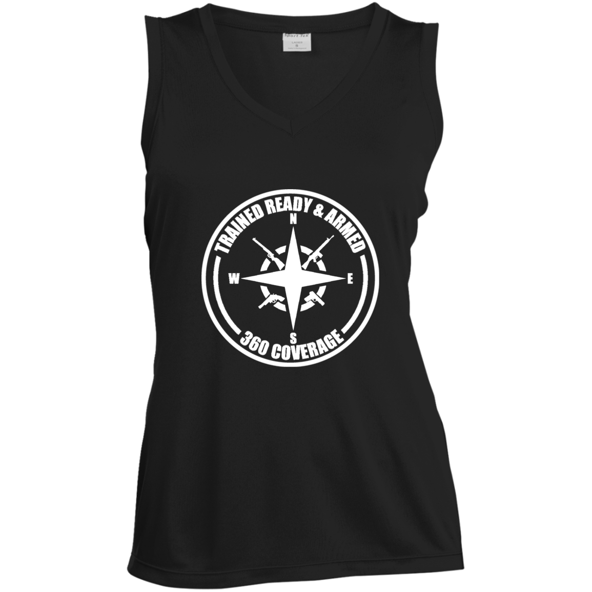 TRAINED READY ARMED LST352 Ladies' Sleeveless Moisture Absorbing V-Neck - Trained Ready Armed Apparel