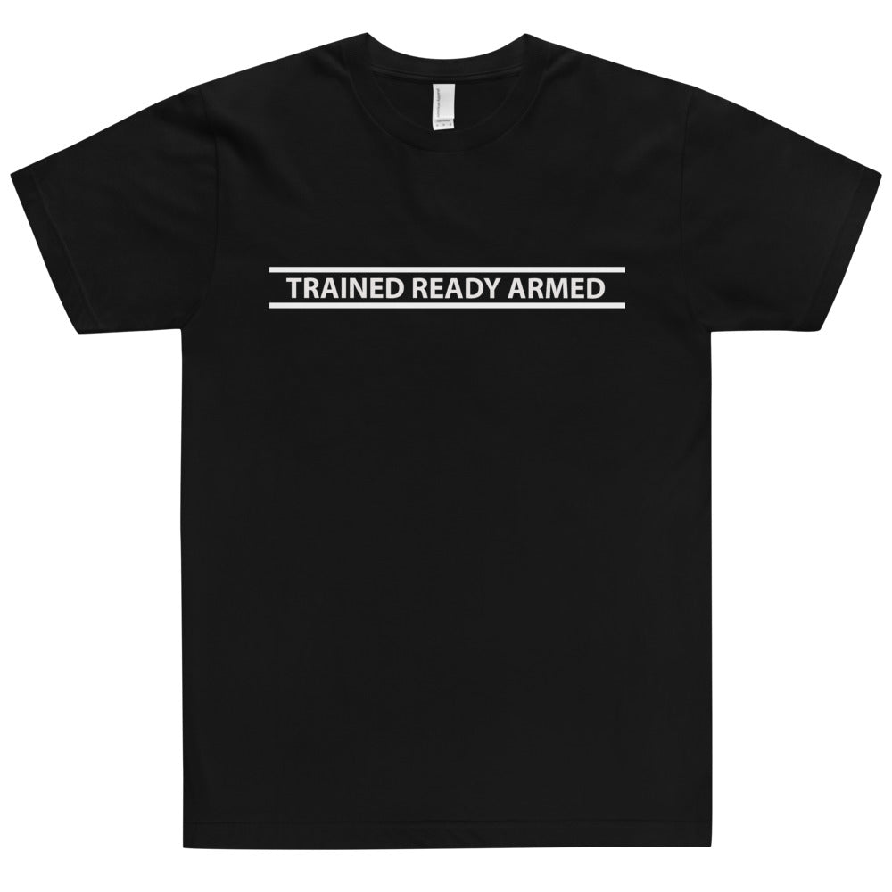 TRAINED READY ARMED-WT BARRED T-Shirt - Trained Ready Armed Apparel