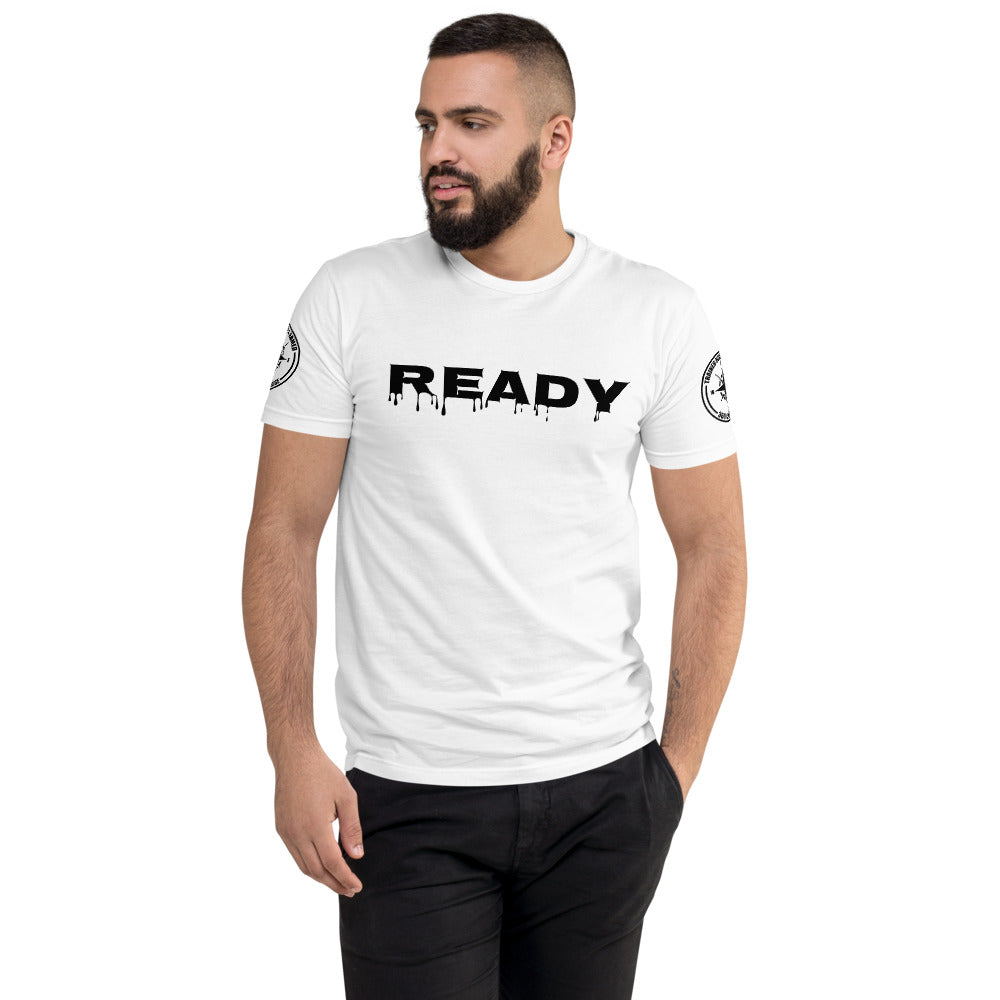 TRAINED READY ARMED (READY-B- 360SL -BP-524) MEN'S PREMIUM FITTED Short Sleeve T-shirt - Trained Ready Armed Apparel