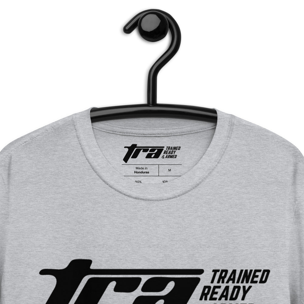 Trained Ready & Armed Short-Sleeve Unisex T-Shirt 2.0 - Black Print - Trained Ready Armed Apparel
