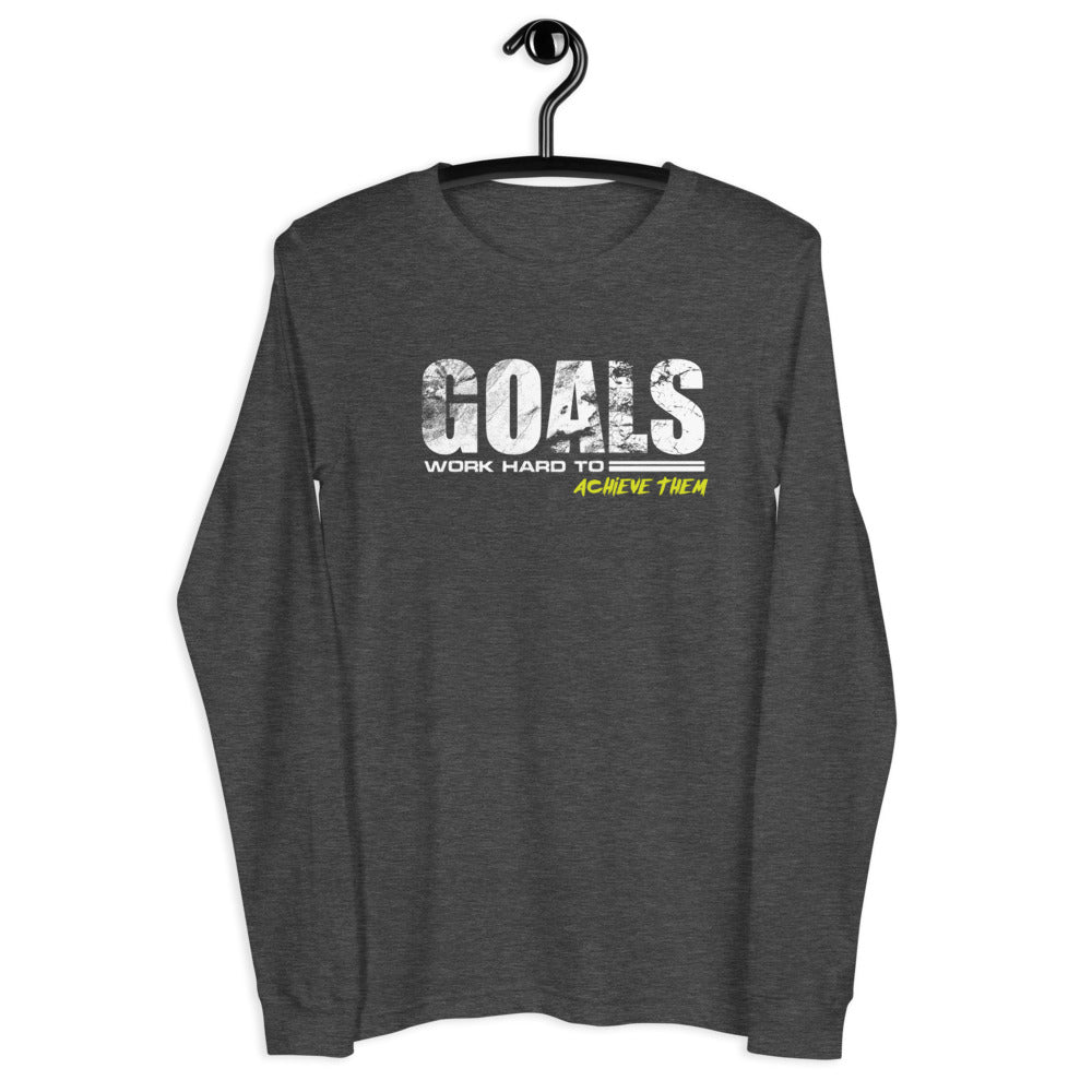 TRA "GOALS" Men’s Long Sleeve Tee - Trained Ready Armed Apparel
