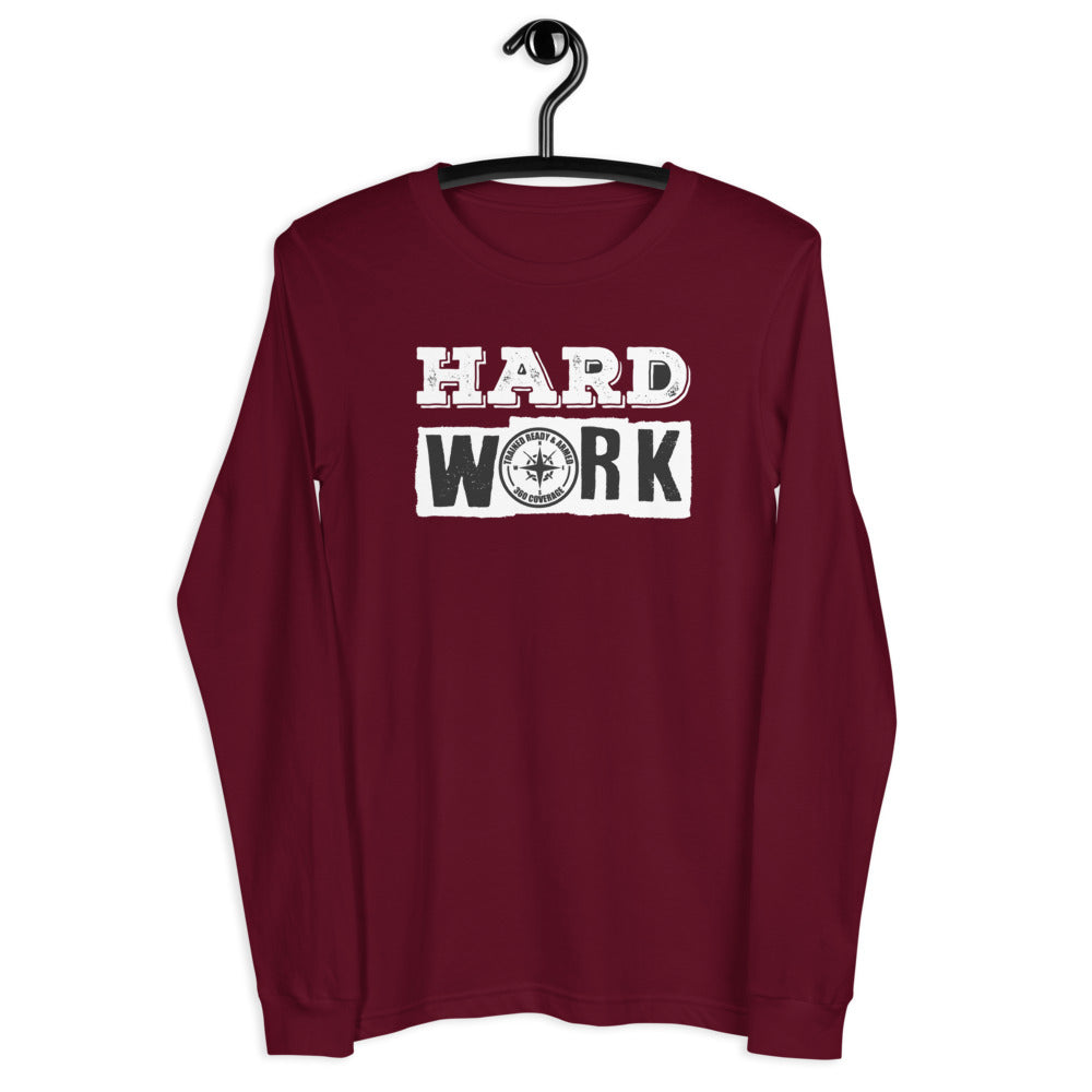 TRA "HARD WORK" Men’s Long Sleeve Tee - Trained Ready Armed Apparel