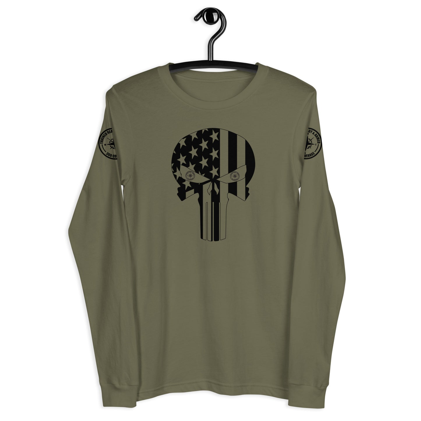 Trained Ready & Armed BK Punisher Fitted Men's Premium Long Sleeve Tee - Trained Ready Armed Apparel
