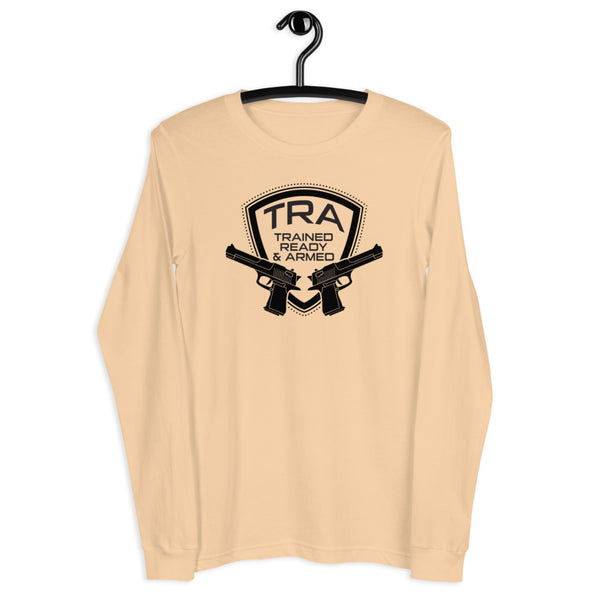 TRA "2 PISTOLS" Men’s Long Sleeve T-Shirt - Trained Ready Armed Apparel