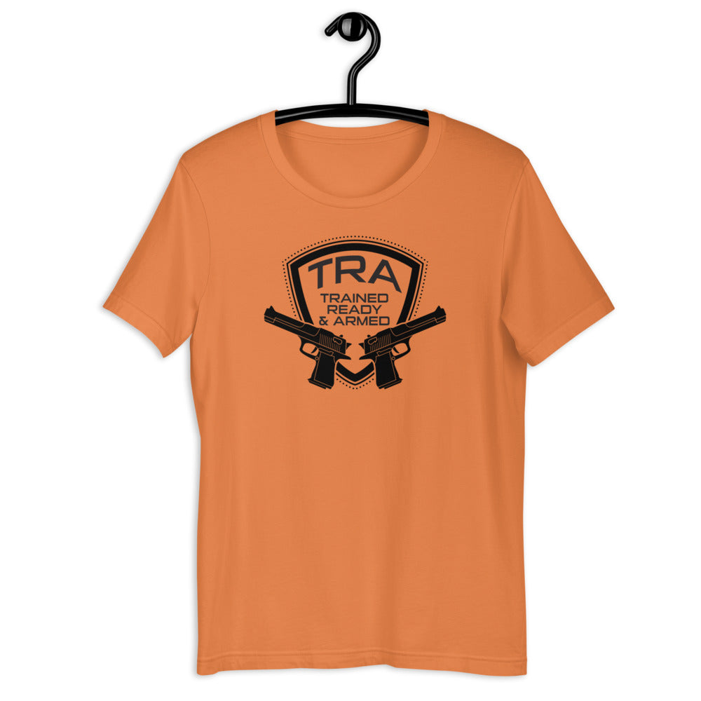 TRA "2 PISTOLS" -BP Men's Short-Sleeve T-Shirt - Trained Ready Armed Apparel