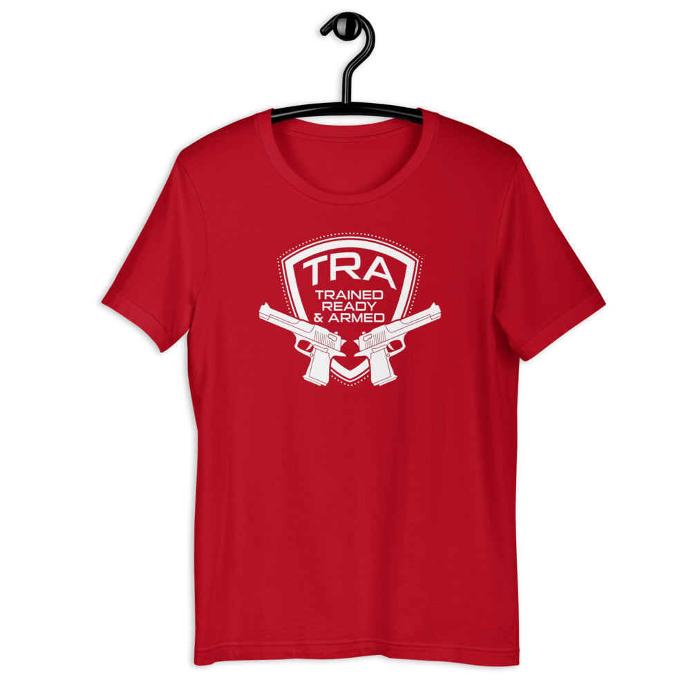 TRA "2 PISTOLS" -WP Men's Short-Sleeve T-Shirt - Trained Ready Armed Apparel