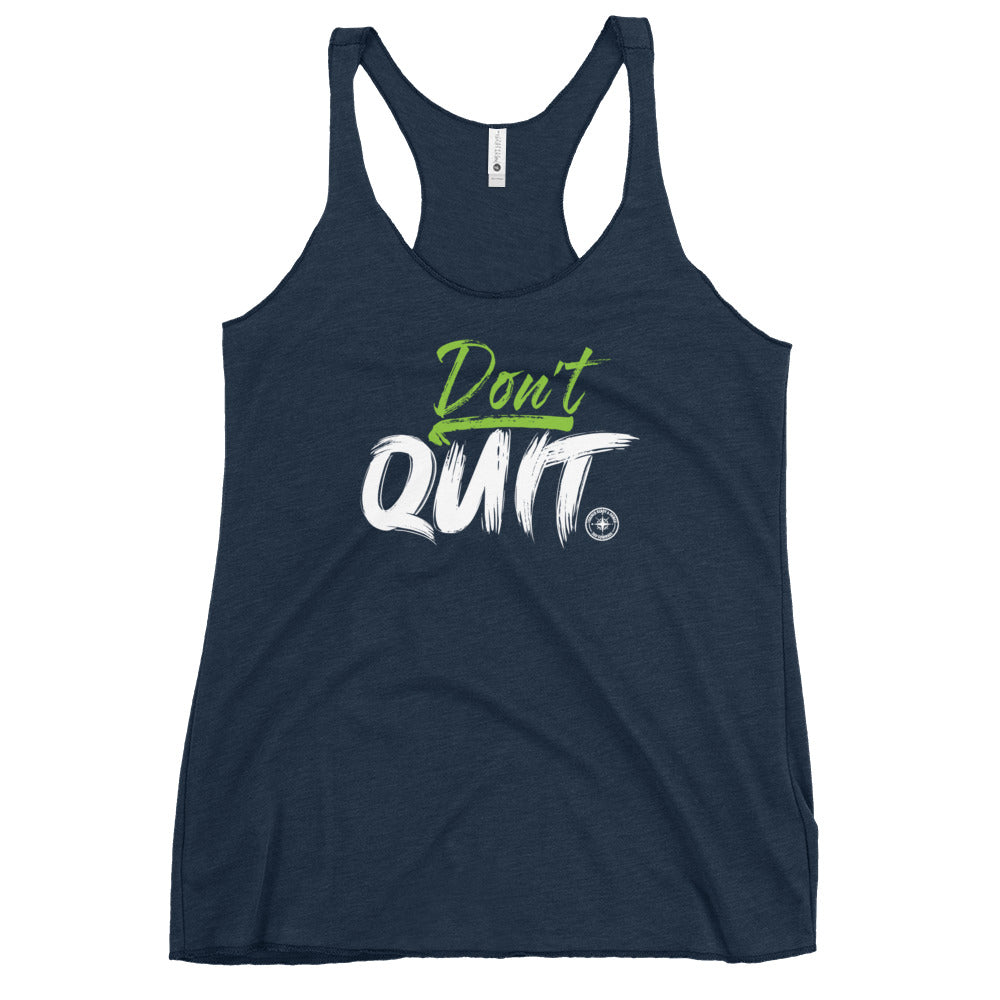 Trained Ready & Armed  "Don't Quit" Women's Racerback Tank - Pink Print - Trained Ready Armed Apparel